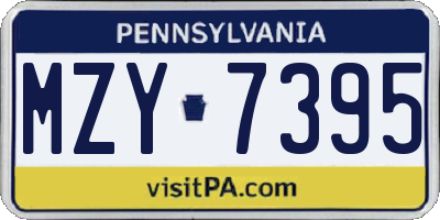 PA license plate MZY7395