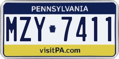 PA license plate MZY7411