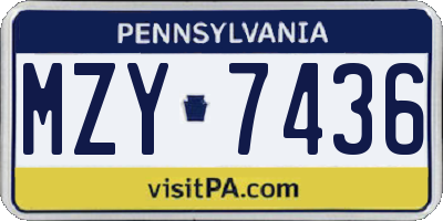 PA license plate MZY7436