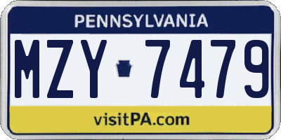 PA license plate MZY7479