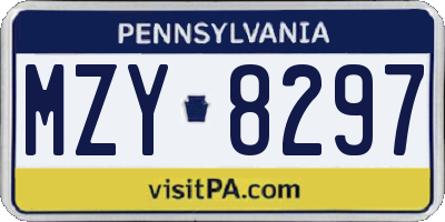 PA license plate MZY8297