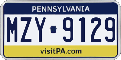 PA license plate MZY9129