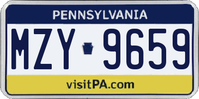 PA license plate MZY9659