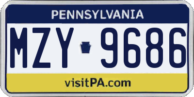 PA license plate MZY9686