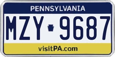 PA license plate MZY9687