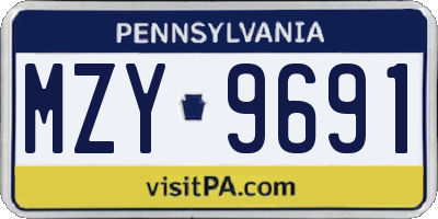 PA license plate MZY9691