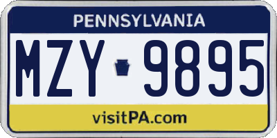 PA license plate MZY9895