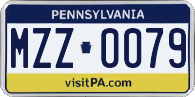 PA license plate MZZ0079