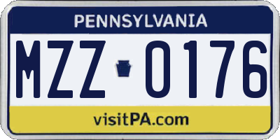 PA license plate MZZ0176