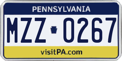PA license plate MZZ0267