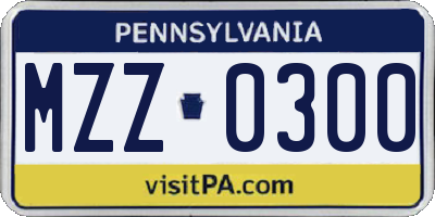 PA license plate MZZ0300