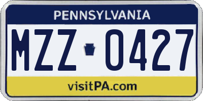 PA license plate MZZ0427