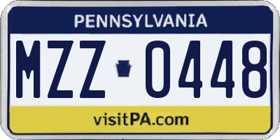 PA license plate MZZ0448