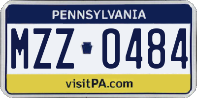 PA license plate MZZ0484