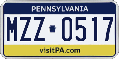 PA license plate MZZ0517