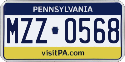 PA license plate MZZ0568
