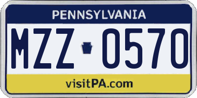 PA license plate MZZ0570