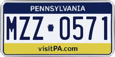 PA license plate MZZ0571