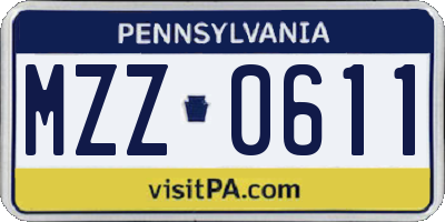 PA license plate MZZ0611