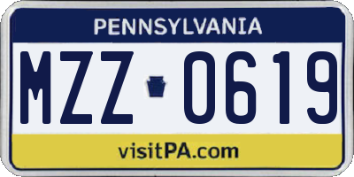 PA license plate MZZ0619