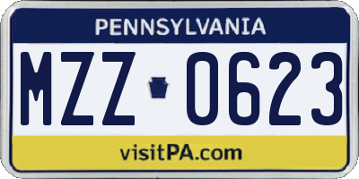 PA license plate MZZ0623