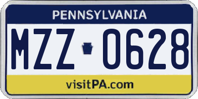 PA license plate MZZ0628