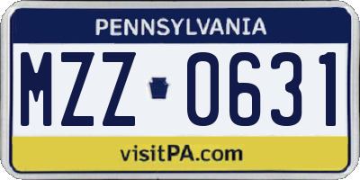 PA license plate MZZ0631