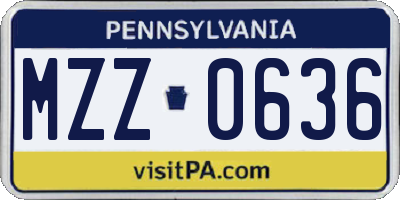 PA license plate MZZ0636