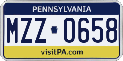 PA license plate MZZ0658