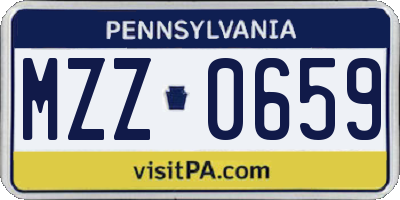 PA license plate MZZ0659