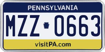 PA license plate MZZ0663