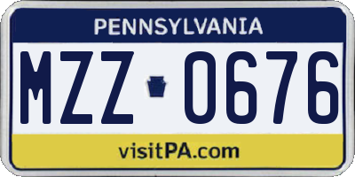 PA license plate MZZ0676