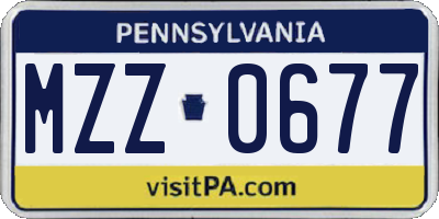 PA license plate MZZ0677