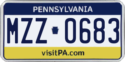 PA license plate MZZ0683