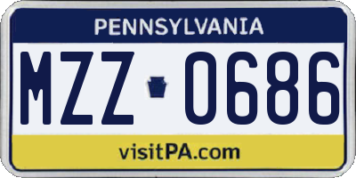 PA license plate MZZ0686