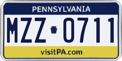 PA license plate MZZ0711