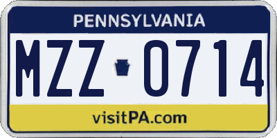 PA license plate MZZ0714