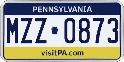 PA license plate MZZ0873