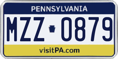 PA license plate MZZ0879