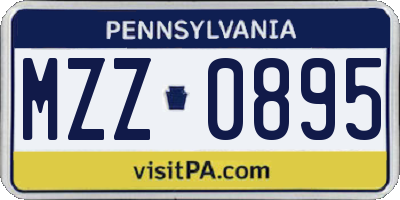 PA license plate MZZ0895