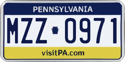 PA license plate MZZ0971