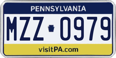 PA license plate MZZ0979