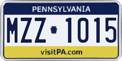 PA license plate MZZ1015