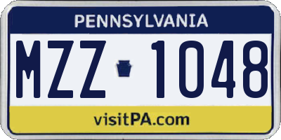 PA license plate MZZ1048