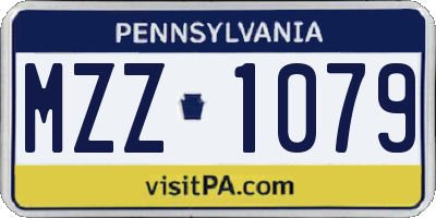 PA license plate MZZ1079