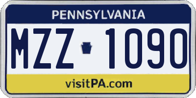 PA license plate MZZ1090