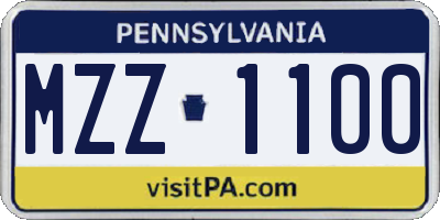 PA license plate MZZ1100