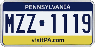 PA license plate MZZ1119