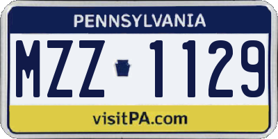 PA license plate MZZ1129