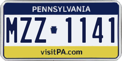PA license plate MZZ1141